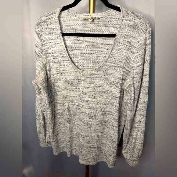 Express One Eleven Gray Thermal Long Sleeve Top size XL - Picture 1 of 6